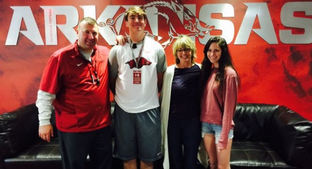 Cole and family with Coach Bielema