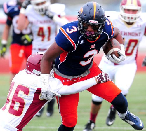 Levani Damunni runs over a defender 2015