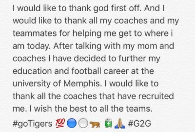 Nick Robinson Memphis statement