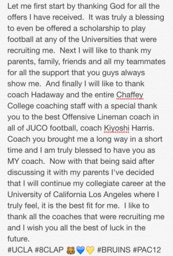 Ronald Rudd UCLA statement